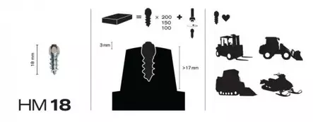 MaxiGrip Nastasarja 18mm 100pakk. Sis. työkalu - Mönkijän lumiketjut - D70725 - 1