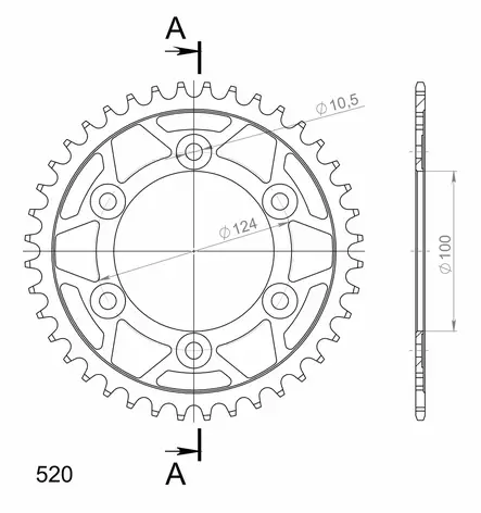 Supersprox / JT Teräs takaratas 735.37 - Moottoripyörän takarattaat - D26765 - 2