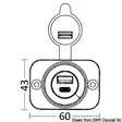USB-A + USB-C paneelipistoke 12/24V 4,8A - Veneen pistorasiat ja pistokkeet - M14-516-05 - 2