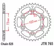 JT Takaratas ZBK - Musta Zinc JTR765.42ZBK - Moottoripyörän takarattaat - D524005 - 2