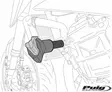 Puig Crash Pads R19 Kawasaki Er6F 09'-11' C/Black - Moottoripyörän kaatumatapit - D83815 - 2