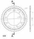 Supersprox / JT Teräs takaratas 1134.56 - Moottoripyörän takarattaat - D191165 - 2