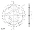 Supersprox Stealth Takaratas Musta - Moottoripyörän takarattaat - D295035 - 2