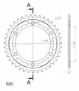 Supersprox Teräs takaratas SU RM125/250/450 Musta 40 - Moottoripyörän takarattaat - D211735 - 2