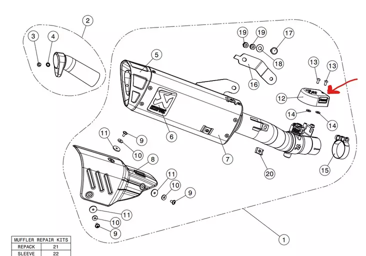 Akrapovic Exup valve cover CA YZF-R6 2017-2020 - Moottoripyörän pakoputken osat - D389685 - 1