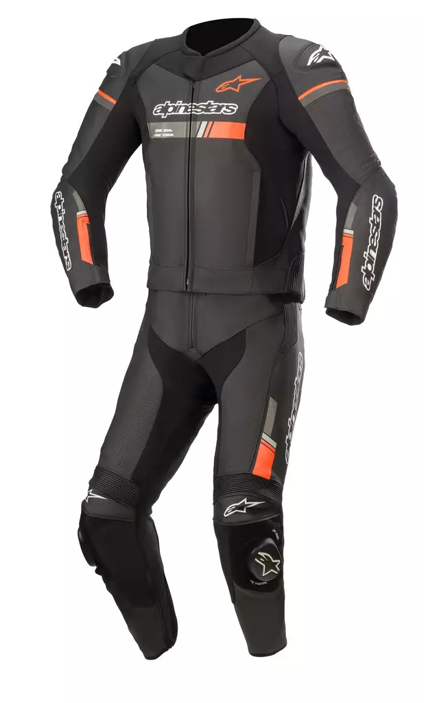 Alpinestars Nahkapuku GP Force Chaser V2 2 PCS Musta/Fluo Punainen 60 - Moottoripyörä nahkapuvut - D372475 - 1