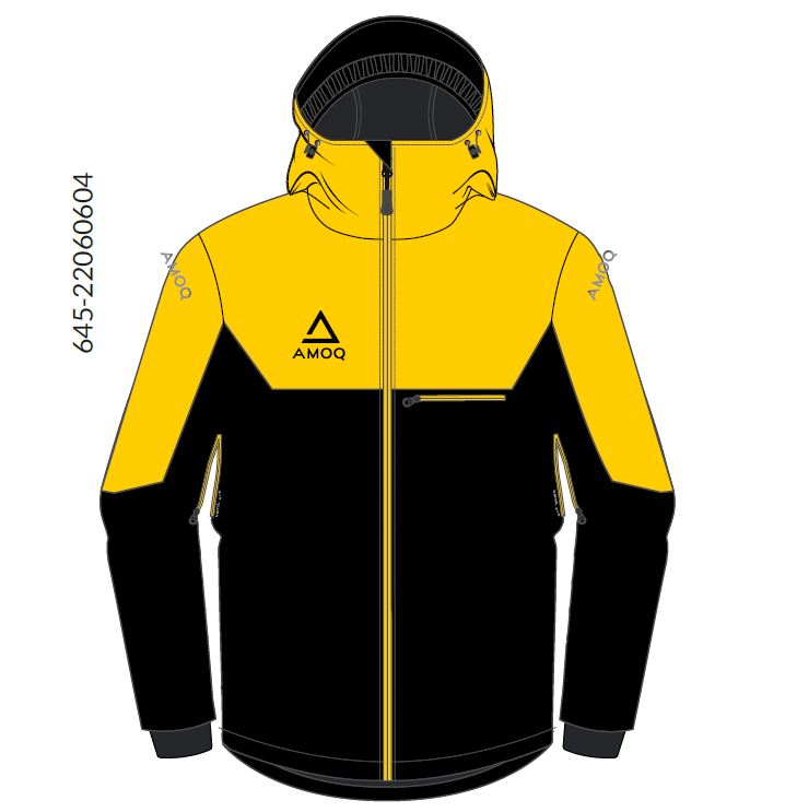 AMOQ Void kelkkailutakki musta/keltainen - monipuolinen ja kestävä - Kelkkatakit - D394815 - 1