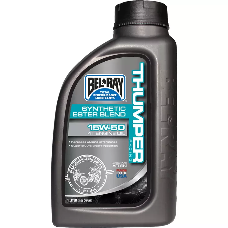 Bel-Ray Thumper Racing 15W-50 Synthetic Ester Blend 4T Engine Oil 1L - Moottoriöljyt - D100935 - 1