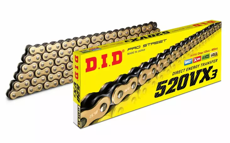 D.I.D 520VX3 G&B Chain+Connecting link (FJ) - Moottoripyörän ketjut 520 - D527995 - 1