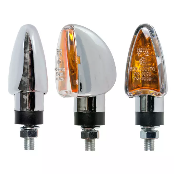 Forte Vilkut, Mini Laser, Kromi, E-hyv., Pari, p. 70mm - Moottoripyörän vilkut - D479045 - 1