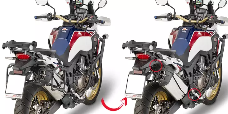 Givi putkisivutelineet Rapid release CRF1000L Africa Twin (16 - Kiinnityssarjat ja tavaratelineet - D208905 - 1