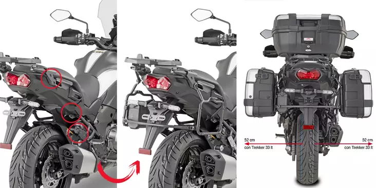 Givi Putkisivutelineet Rapid release Versys 1000/1000 SE (19) - Kiinnityssarjat ja tavaratelineet - D324455 - 1