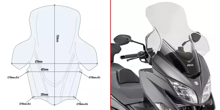 GIVI SPOILER SUZUKI BURGMAN 400 - Moottoripyörän katteet ja tuulenohjaimet - D332155 - 1