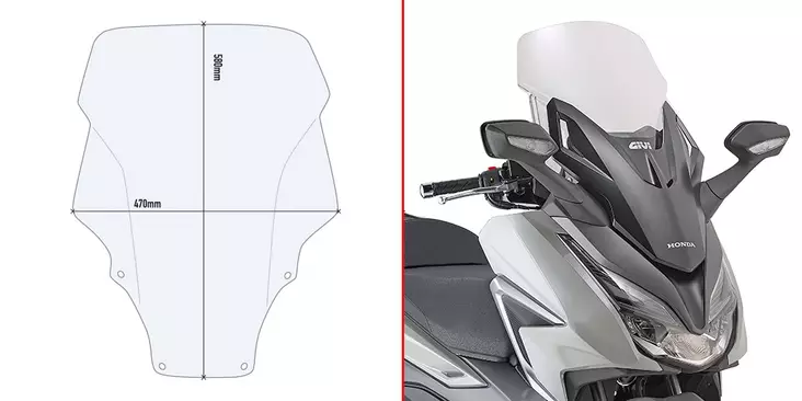 GIVI WINDSCREEN HONDA FORZA 350 (2021) - Moottoripyörän katteet ja tuulenohjaimet - D410515 - 1