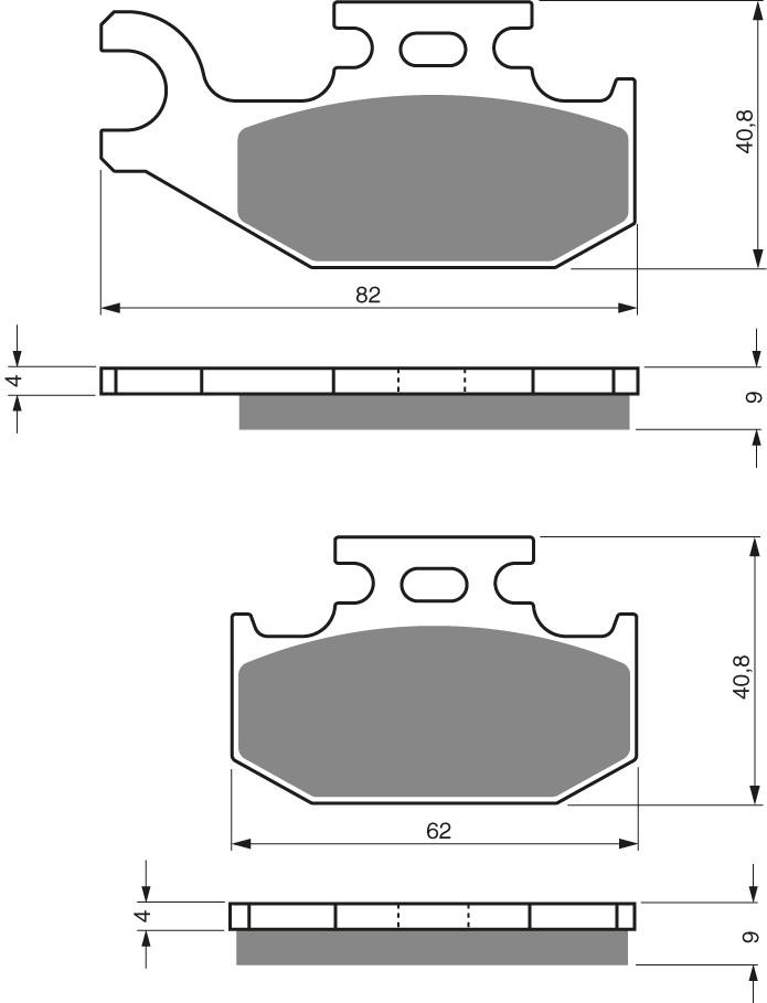 GOLDFREN Jarrupalat 205 Ceramic carbon AD - Moottoripyörän jarrupalat - D227995 - 1