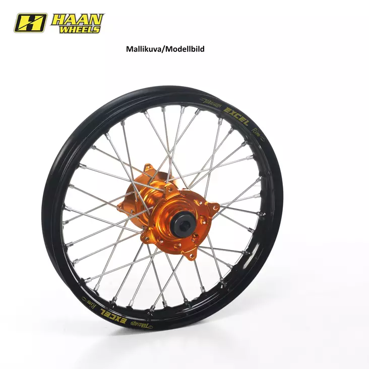 Haan wheel KTM 790 Adv. 19- 18-2,50 BLACK RIM/ORANGE HUB with cush drive - Moottoripyörän vanteet - D417245 - 1
