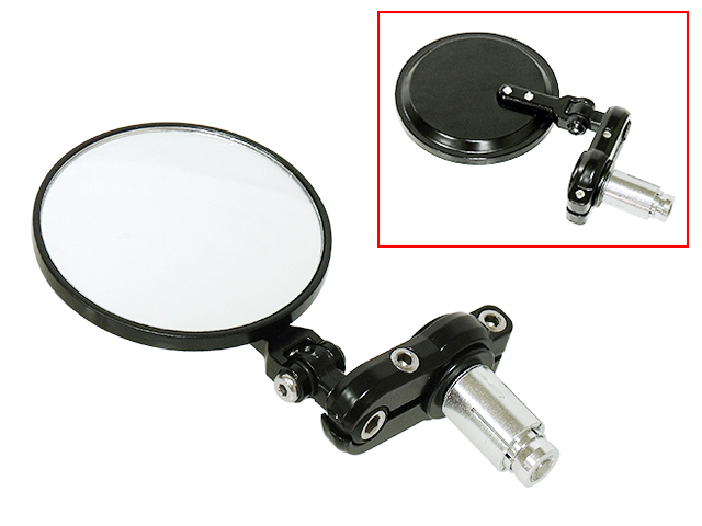Hyper Bar End Peili Musta - Moottoripyörän peilit - D434765 - 1