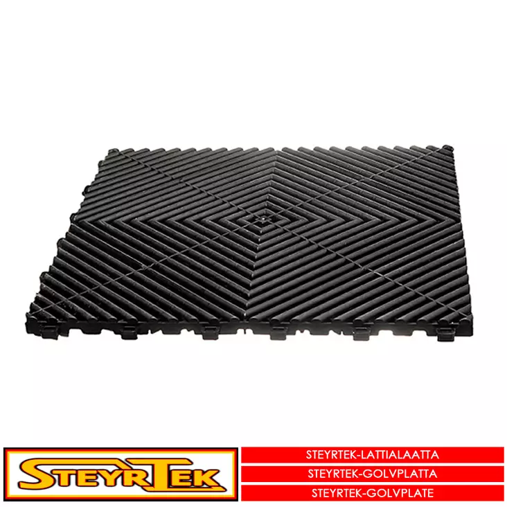 Lattialaatta, midnight black 40x40cm 30 kpl - Lattialaatat halliin / talliin - 499-66675 - 1