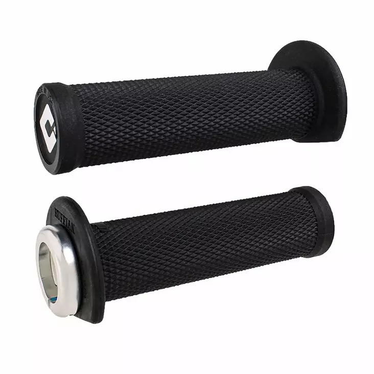 ODI (Single-Clamp) GRIPS RUFFIAN ATV/PWC - V2.1 L/O 125mm ¾ Flg Black w/Silver C - Moottoripyörän kahvakumit - D510095 - 1