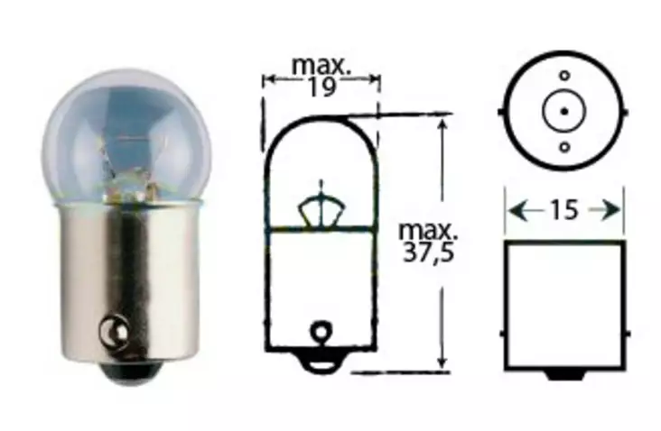 Polttimo 12v 10w Ba 15s - Polttimot ja led-nauhat - D495135 - 1