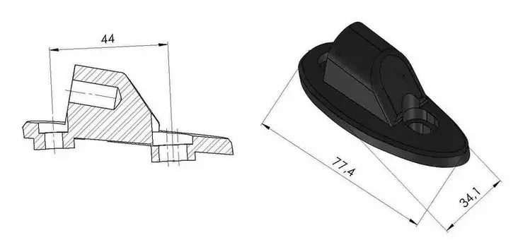Puig Adapter Left Rear Mirror Gti Honda Cbr1000Rr/Sp/S - Moottoripyörän peilin kiinnikkeet - D390005 - 1
