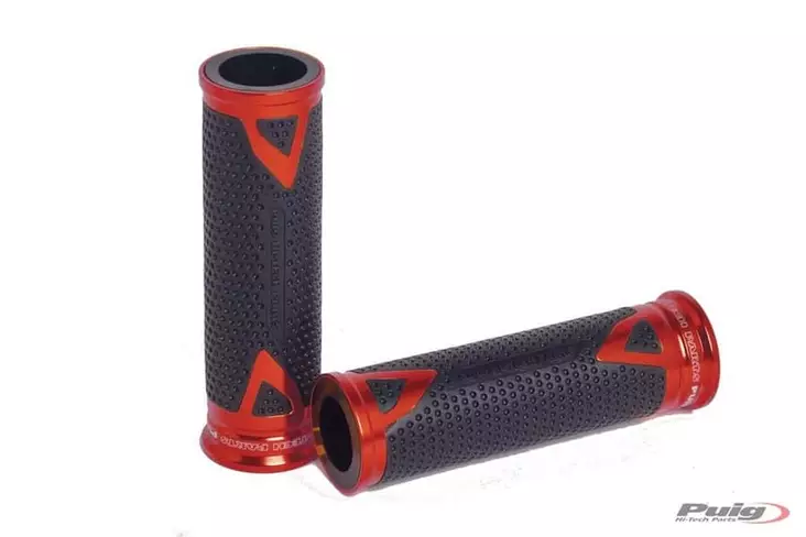 Puig Grips By Pair Puig Hi-Tech Radical Alu C/Red - Moottoripyörän kahvakumit - D299535 - 1