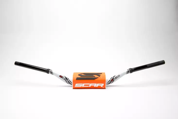 Scar Handlebar O² COLOR Ø28,6 (1 1/8”) - KTM 85SX - WHITE Bar - ORANGE Bar pad - Moottoripyörän ohjaustangot - D480575 - 1