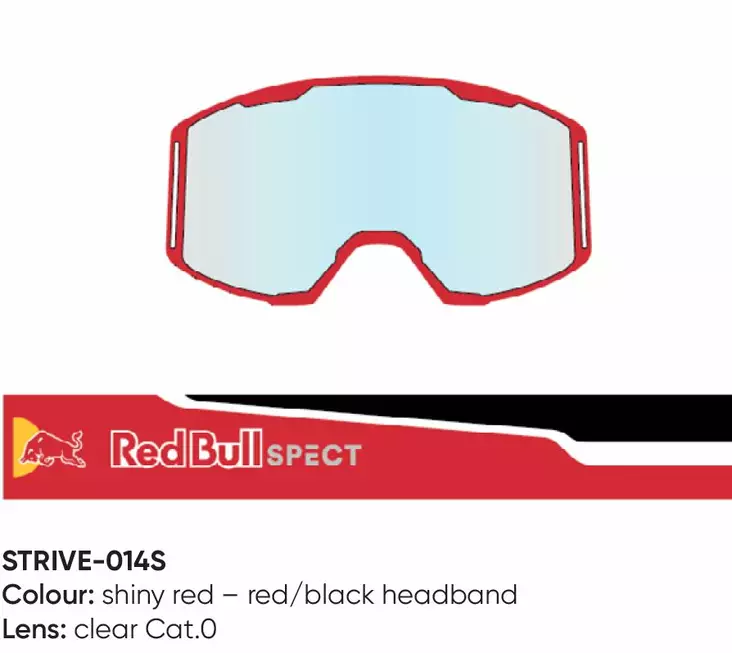 Spect Red Bull Strive MX Goggles Single lens Red/Black clear - Ajolasien varaosat ja tarvikkeet - D433925 - 1