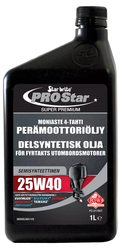 Star brite Moniaste 4-tahti 25W40 Perämoot.öljy synt. 1 L - Marine öljyt - D259445 - 1