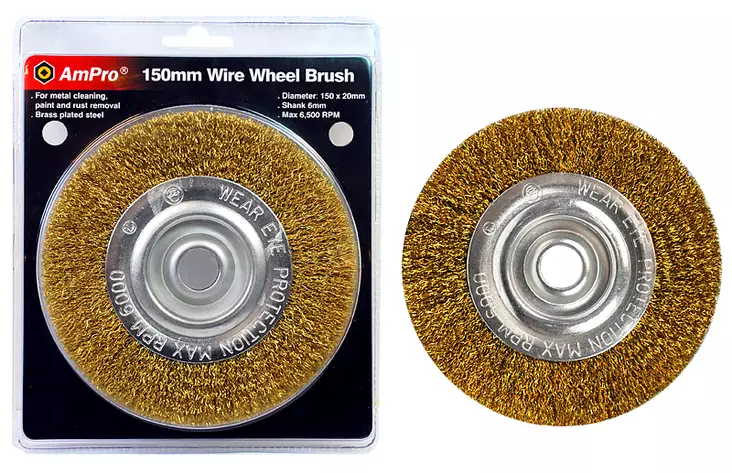 Teräslankalaikkapuhdistaja 20mm/150mm - Pyöröharjat - LX845 - 1