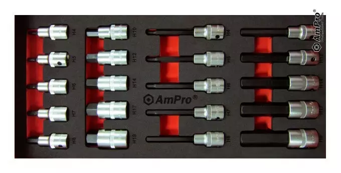 Va-kuusiohylsysarja 1/2" 20-os. foam - Työkalut työkaluvaunuihin - LX5425 - 1