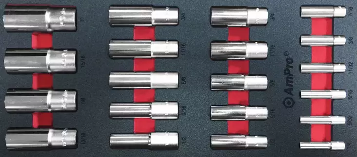Va-pitkä hylsysarja 1/4" 3/8" 1/2" 20-os - Työkalut työkaluvaunuihin - LX4905 - 1