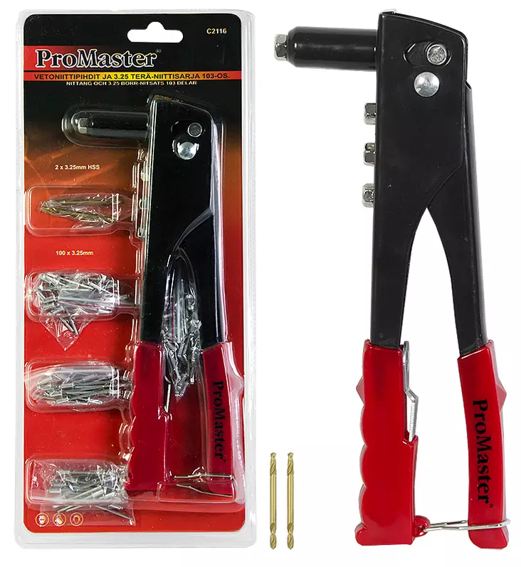 Vetoniittipihti-pora-niittisarja 3.25 10 - Popniittipihdit - LX2755 - 1