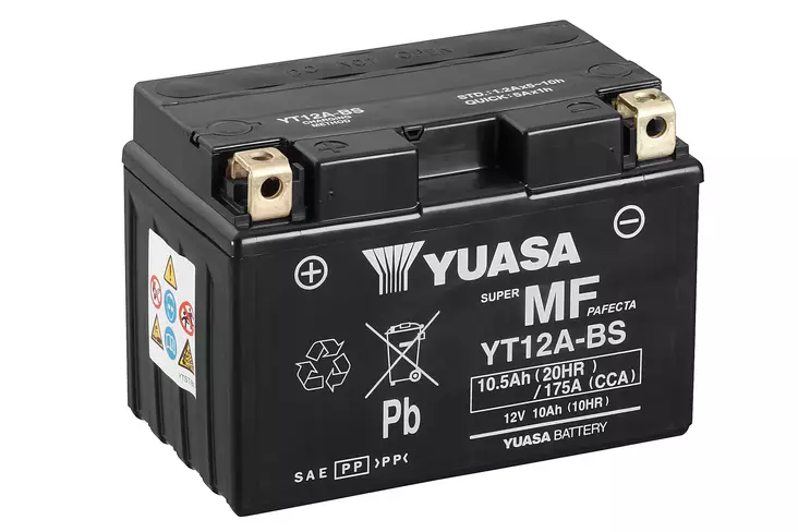 Yuasa akku, YT12A-BS (cp) Happopatruuna mukana (6) - Akut - D785 - 1