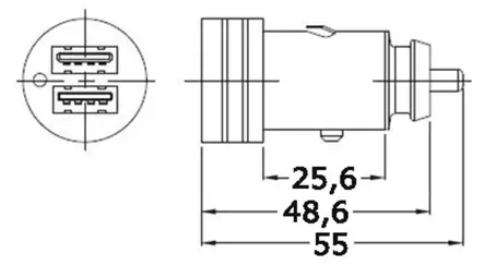 Double USB plug - Veneen pistorasiat ja pistokkeet - D160016 - 2