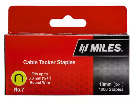 Kaapeliniitti no.7 10mm 1000kpl miles - Niitit ja sinkilät - LX12766 - 1