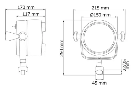 Osculati Valoheitin kaidekiinnikkeellä - Veneen valonheittimet - D123556 - 2