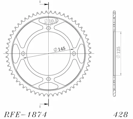 Supersprox / JT Teräs takaratas 1874.59 - Moottoripyörän takarattaat - D51496 - 2