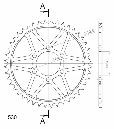 Supersprox / JT Teräs takaratas 814.45 - Moottoripyörän takarattaat - D26786 - 2