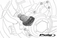 Puig Crash Pads R12 Kawasaki Ninja 250Sl C/Red - Moottoripyörän kaatumatapit - D301156 - 1