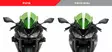 Puig Downforce Spoilers Forkawasaki Zx-6R 18' C/Black - Moottoripyörän katteet ja tuulenohjaimet - D337066 - 1