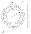 Supersprox / JT Teräs takaratas 1792.41 - Moottoripyörän takarattaat - D57836 - 2