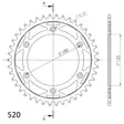 Supersprox Teräs takaratas KTM/Husqv./Husab. Musta 42 - Moottoripyörän takarattaat - D211756 - 2