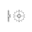 Tec-X Eturatas, 12 hammasta (415), Puch / Tunturi - Mopon eturattaat - D479766 - 1