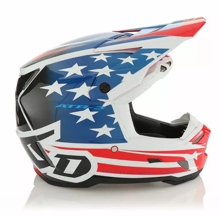 6D Helmet ATR-3 Patriot Gloss Red White Blue FIM - Motorsport varaosat ja tarvikkeet - D546996 - 1