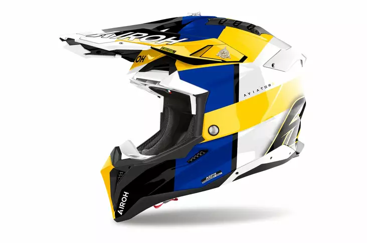 Airoh Kypärä Aviator 3 Monarch Sininen/Keltainen Kiiltävä - Crossikypärät - D506746 - 1