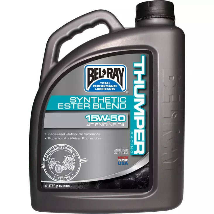 Bel-Ray Thumper Racing 15W-50 Synthetic Ester Blend 4T Engine Oil 4L - Moottoriöljyt - D100936 - 1