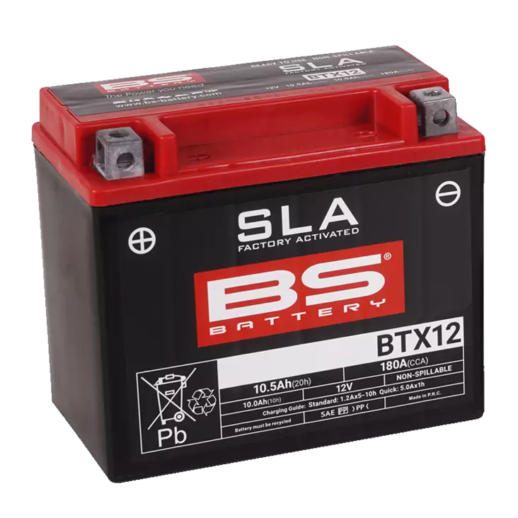 BS Battery BTX12 (FA) SLA - Sealed & Activated - Motorsport varaosat ja tarvikkeet - D262616 - 1