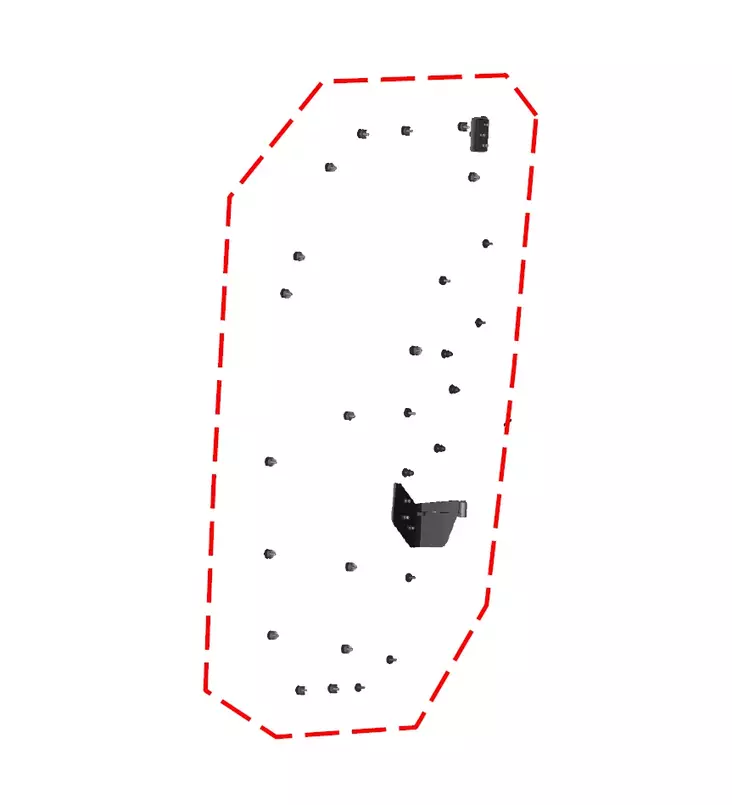 DFK Oven Sarana- + ovikiinnikesarja Oikea Polaris Ranger 570 Midsize 2022-> - DFK hyttien varaosat ja tarvikkeet - D538846 - 1