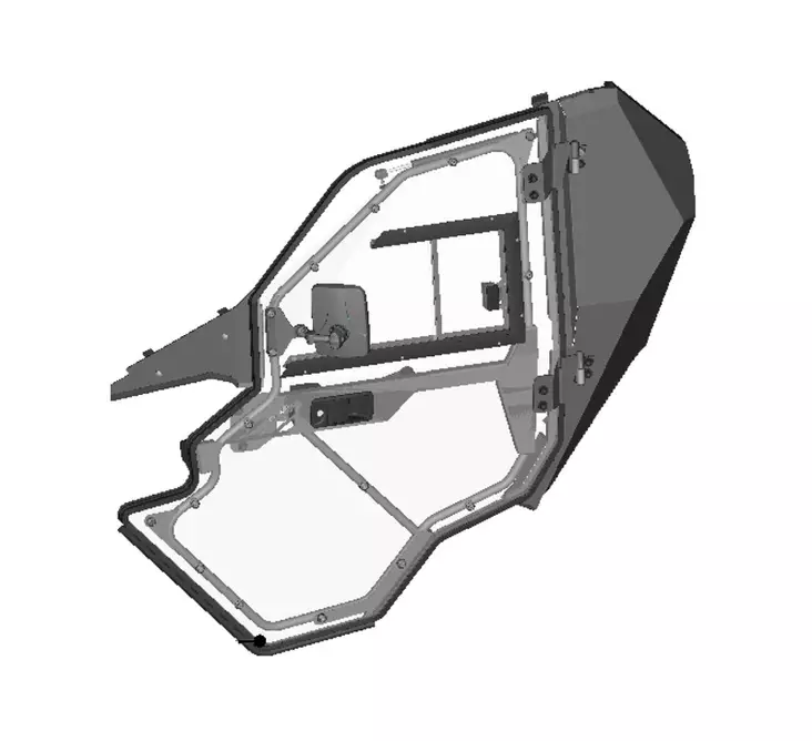 DFK Vasen Ovi kokoonpano CFMoto Zforce 1000 - DFK hyttien varaosat ja tarvikkeet - D523666 - 1